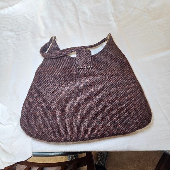 Vintage Tweed Handbag With Brass Fastener, Fantastic Condition! Looks New. - Picture 2 of 16